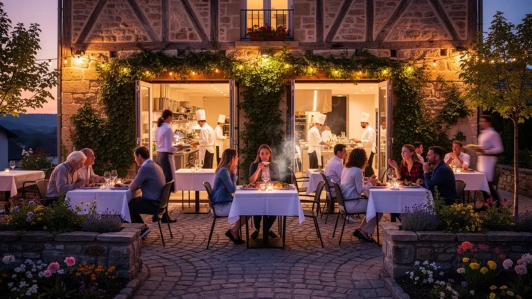 Ouverture chaotique d’un restaurant d’hôtel de charme à Laifour, premier repas convivial et chaleureux