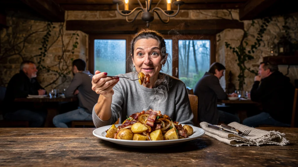 Première assiette de cacasse à cul nu servie dans une auberge traditionnelle des Ardennes