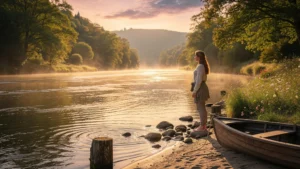 Week-end à Monthérmé au bord des méandres de la Meuse sous une lumière dorée intense