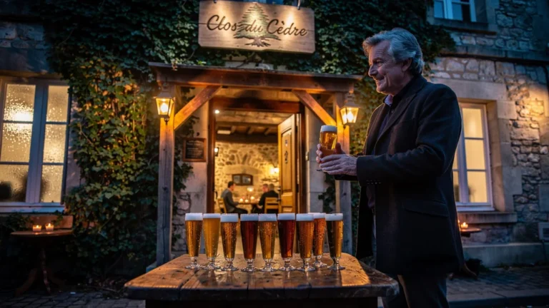 Entrée chaleureuse du Clos du Cèdre à Charleville-Mézières, révélant la magie de la bière artisanale