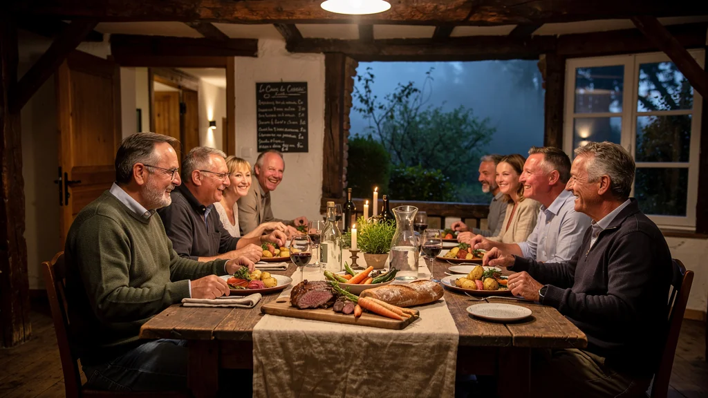 Dîner d'hôtes au Clos de la Censière à Givet, cuisine ardennaise de saison authentique et chaleureuse