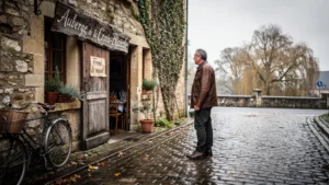 Auberge de la Croix-Blanche à Vouziers fermée un mardi, voyageur déçu devant la porte du restaurant