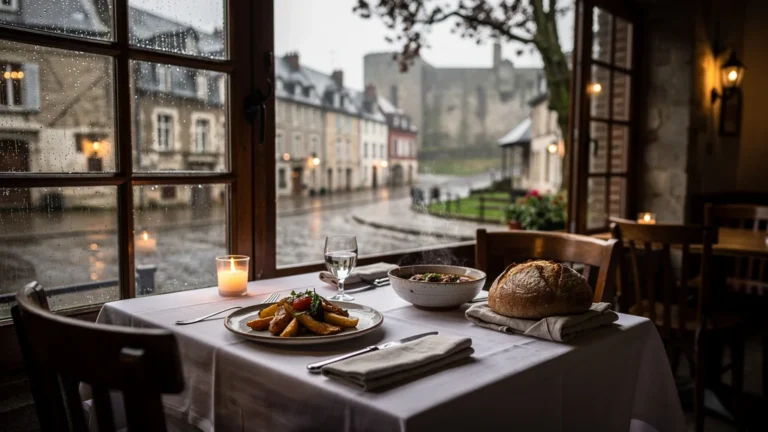 Nuit pluvieuse à Rocroi au Clos de la Rivière avec un repas de saison dans un hôtel chaleureux