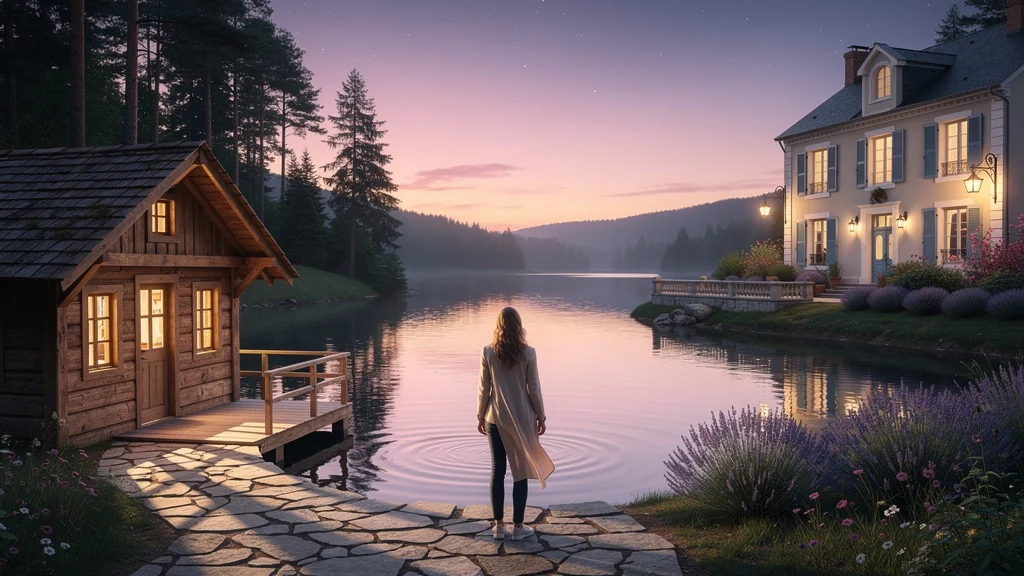 Choix entre gîte au lac des Vieilles-Forges et chambre d'hôtes à Hierges au coucher du soleil
