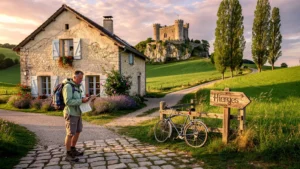 Frustration devant un gîte rural et le château de Hierges fermé, erreur de réservation à Hierges