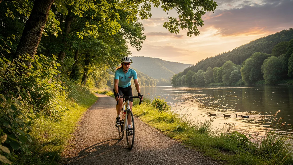 Cycliste le long de la Meuse en Ardennes, nature apaisante mêlée à de légères frustrations