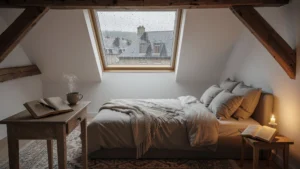 Chambre sous les toits à Givet transformant un week-end pluvieux en moment cocooning et inspirant
